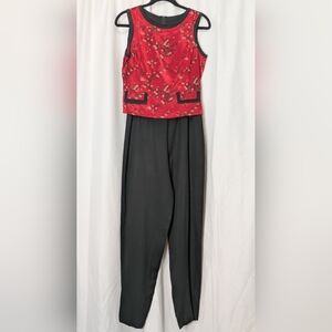 Vintage 90s Floral Print Jumpsuit Size Medium